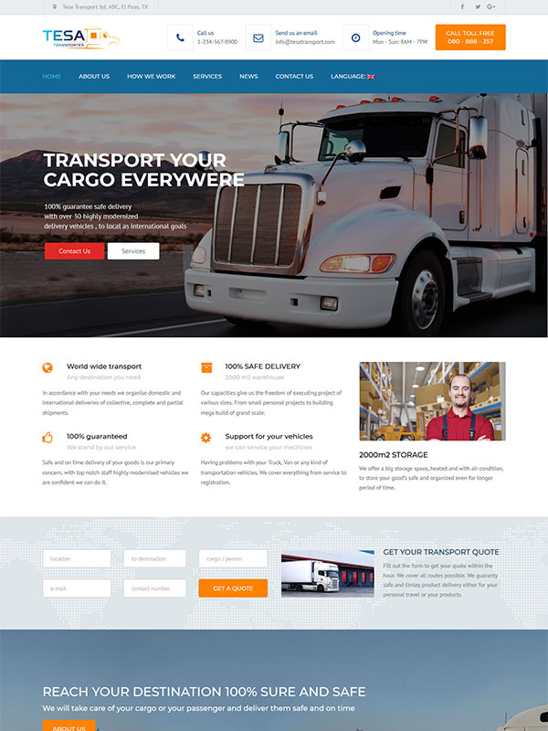 Ardorsys Transportation Website Development